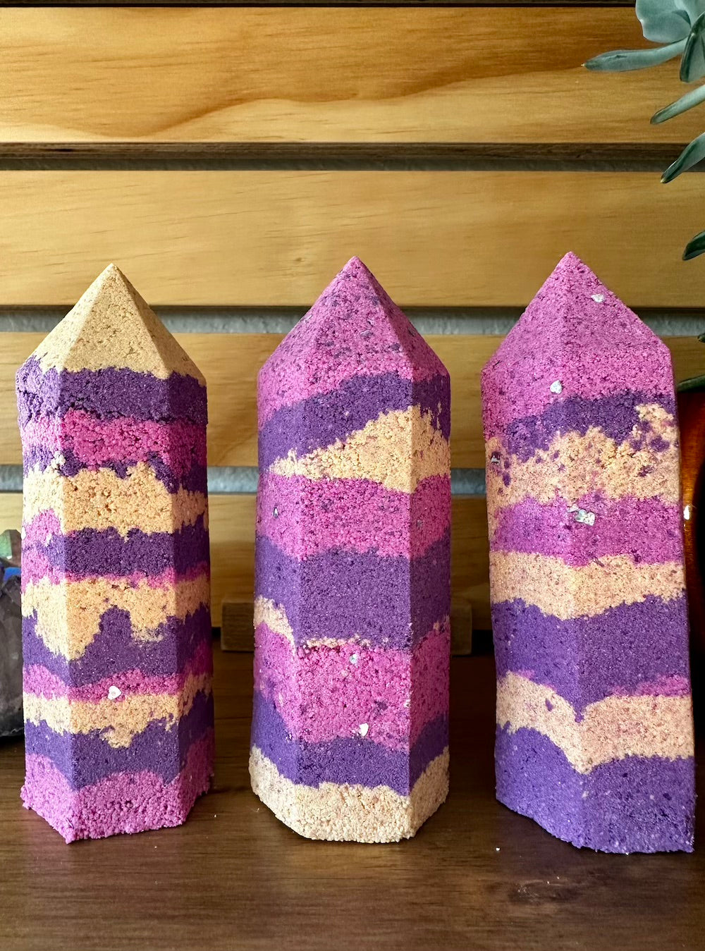 Crystal Tower Bath Bombs - Juniper Breeze Scent (Pink & Purple)