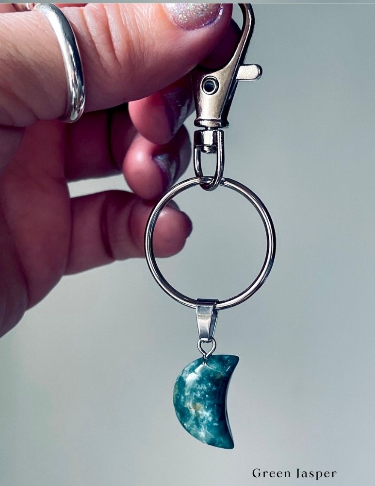 Crescent Moon Crystal Keychains