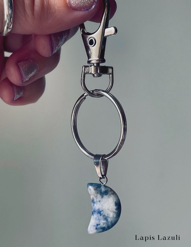 Crescent Moon Crystal Keychains