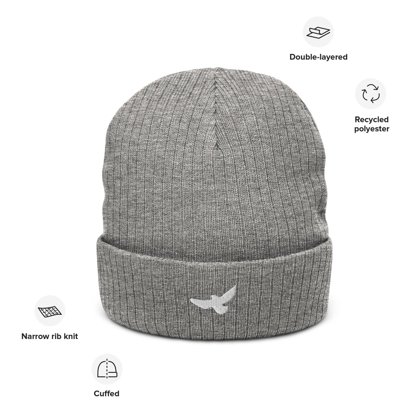 Embroidered Hawk Cuffed Beanie [5 colors]