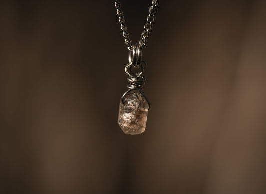 'Shine Bright' Herkimer Diamond Stainless Steel Semi Chonk Necklace