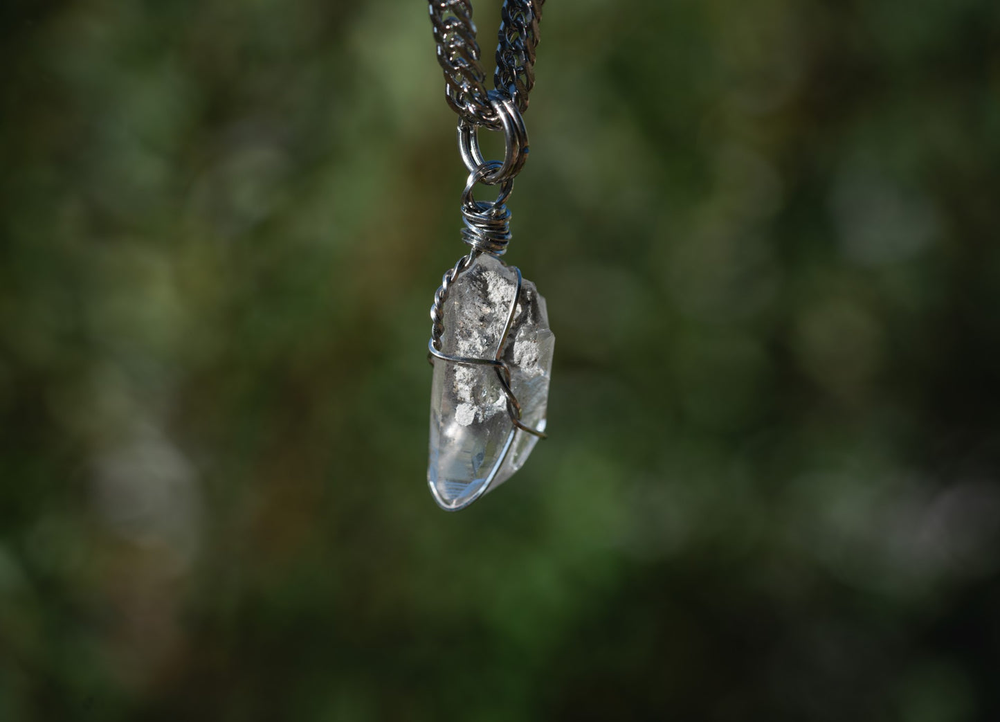 'Let That Sh*t Go' Large Chlorite Chonk Stainless Steel Necklace