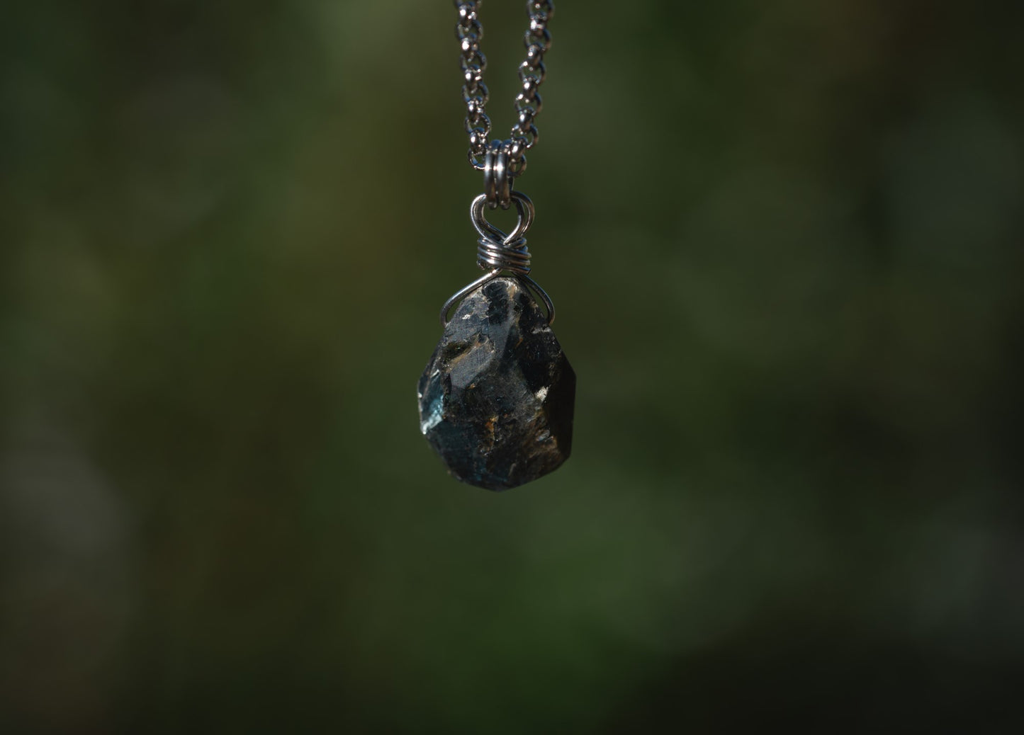 'Speak Your Truth' Faceted Kyanite Drop Stainless Steel Necklace