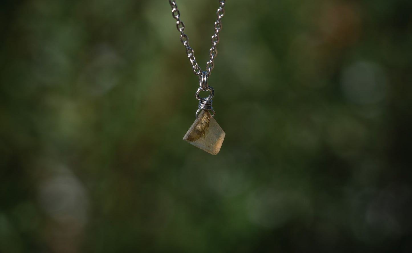 'Bring on the Transformation’ Lil Labradorite Shard Stainless Steel Dainty Necklace