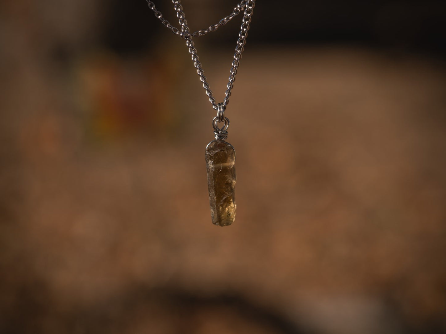 'Ground Into Your Power’ Smoky Quartz Stainless Steel Double Layer Necklace