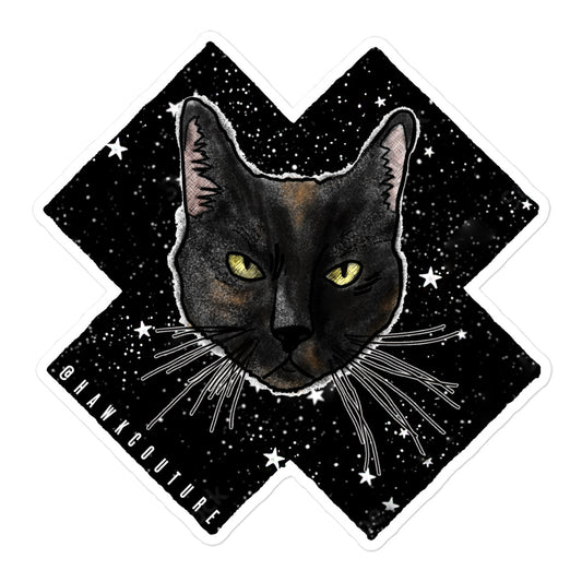 X Mystical Black Cat Sticker X